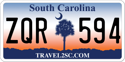 SC license plate ZQR594