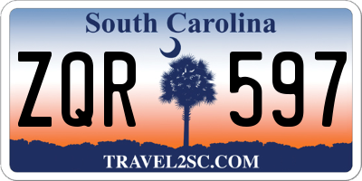 SC license plate ZQR597