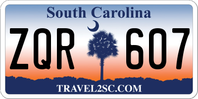 SC license plate ZQR607