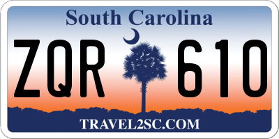 SC license plate ZQR610
