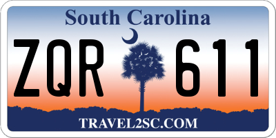 SC license plate ZQR611