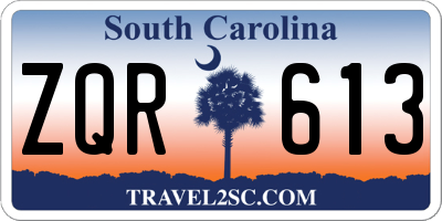 SC license plate ZQR613