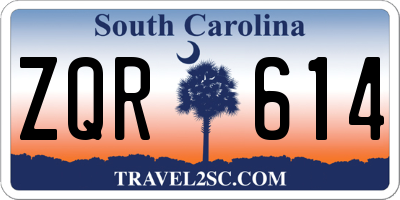 SC license plate ZQR614