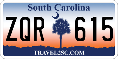 SC license plate ZQR615