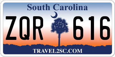 SC license plate ZQR616
