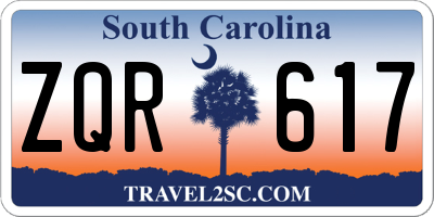 SC license plate ZQR617