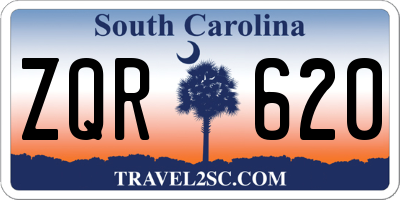 SC license plate ZQR620