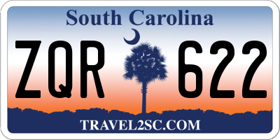 SC license plate ZQR622