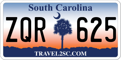 SC license plate ZQR625
