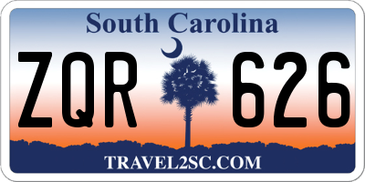 SC license plate ZQR626