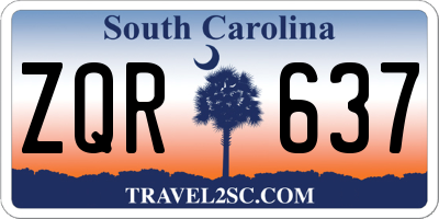 SC license plate ZQR637