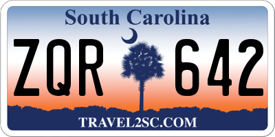 SC license plate ZQR642