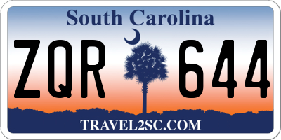 SC license plate ZQR644