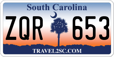 SC license plate ZQR653