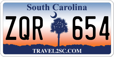 SC license plate ZQR654