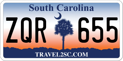 SC license plate ZQR655