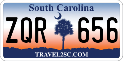 SC license plate ZQR656