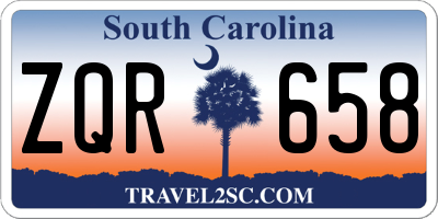 SC license plate ZQR658