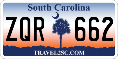 SC license plate ZQR662