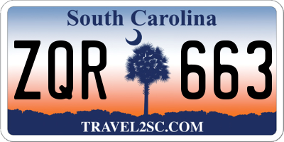 SC license plate ZQR663