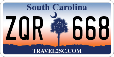SC license plate ZQR668
