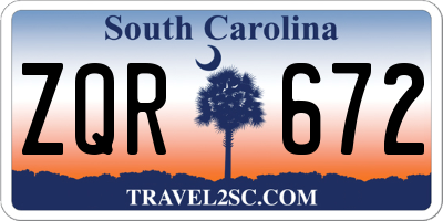 SC license plate ZQR672