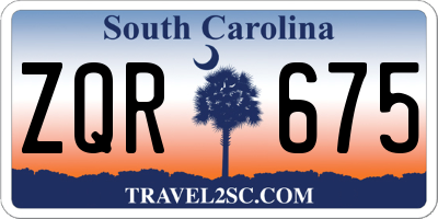SC license plate ZQR675