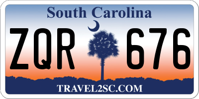 SC license plate ZQR676