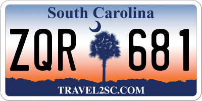 SC license plate ZQR681