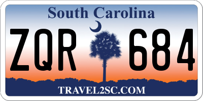 SC license plate ZQR684