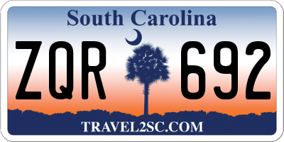 SC license plate ZQR692