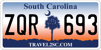 SC license plate ZQR693