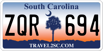 SC license plate ZQR694
