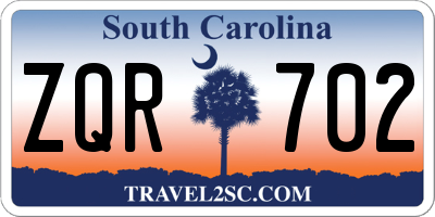 SC license plate ZQR702
