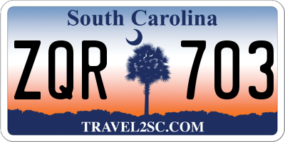 SC license plate ZQR703
