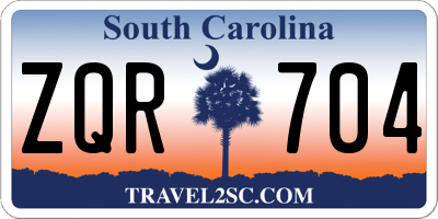 SC license plate ZQR704