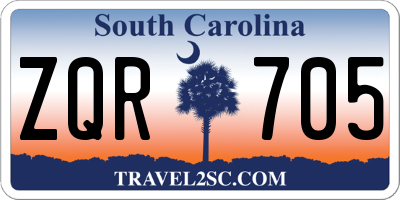 SC license plate ZQR705