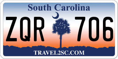 SC license plate ZQR706