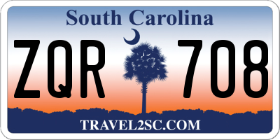 SC license plate ZQR708