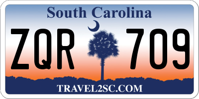 SC license plate ZQR709