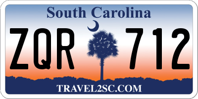 SC license plate ZQR712