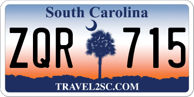 SC license plate ZQR715