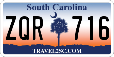 SC license plate ZQR716
