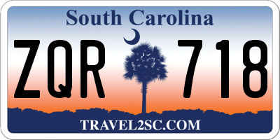SC license plate ZQR718