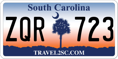 SC license plate ZQR723