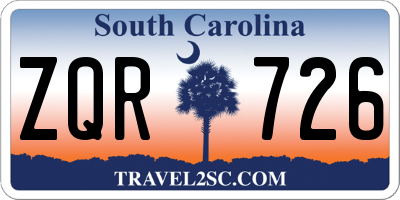 SC license plate ZQR726