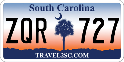 SC license plate ZQR727