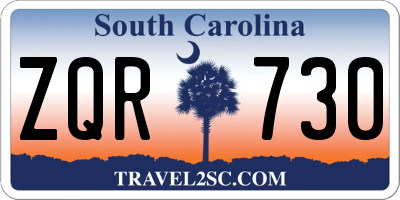SC license plate ZQR730