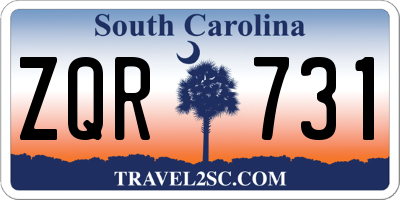 SC license plate ZQR731