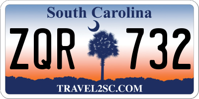 SC license plate ZQR732